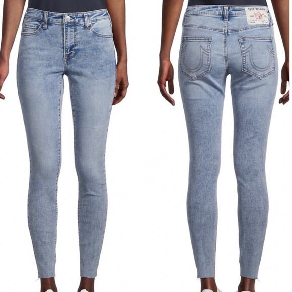 TRUE RELIGION JENNIE CURVY MID-RISE SKINNY JEANS IN WASHED VINTAGE SIZE 29x28 - Picture 1 of 12